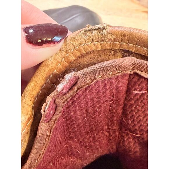 VTG LL Bean Maine Hunting Boots Leather Thinsulate Sz 7 Tan Gray Preppy Country - Picture 10 of 12